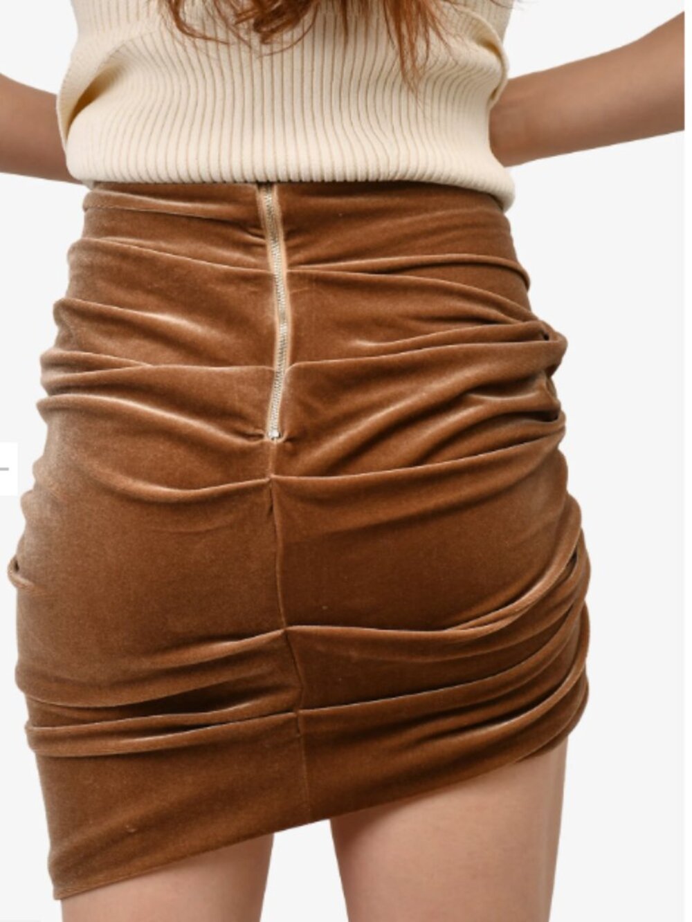 Alix NYC Brown Velvet 'Cyrus' Skirt Size S - Picture 5 of 10